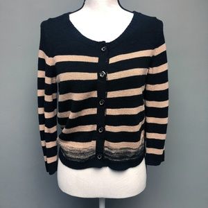 Anthro Moth Striped Button Up Cardigan Soft Layers